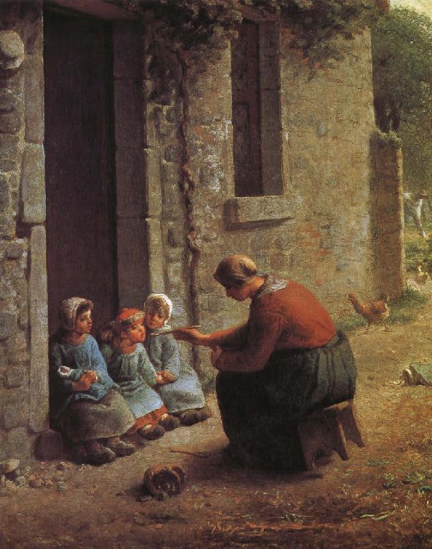 Jean Francois Millet Woman feeding the children Germany oil painting art